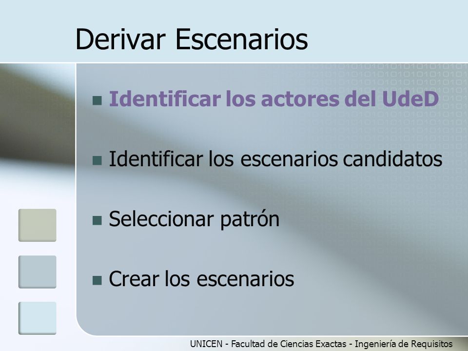 Derivar Escenarios Identificar los actores del UdeD