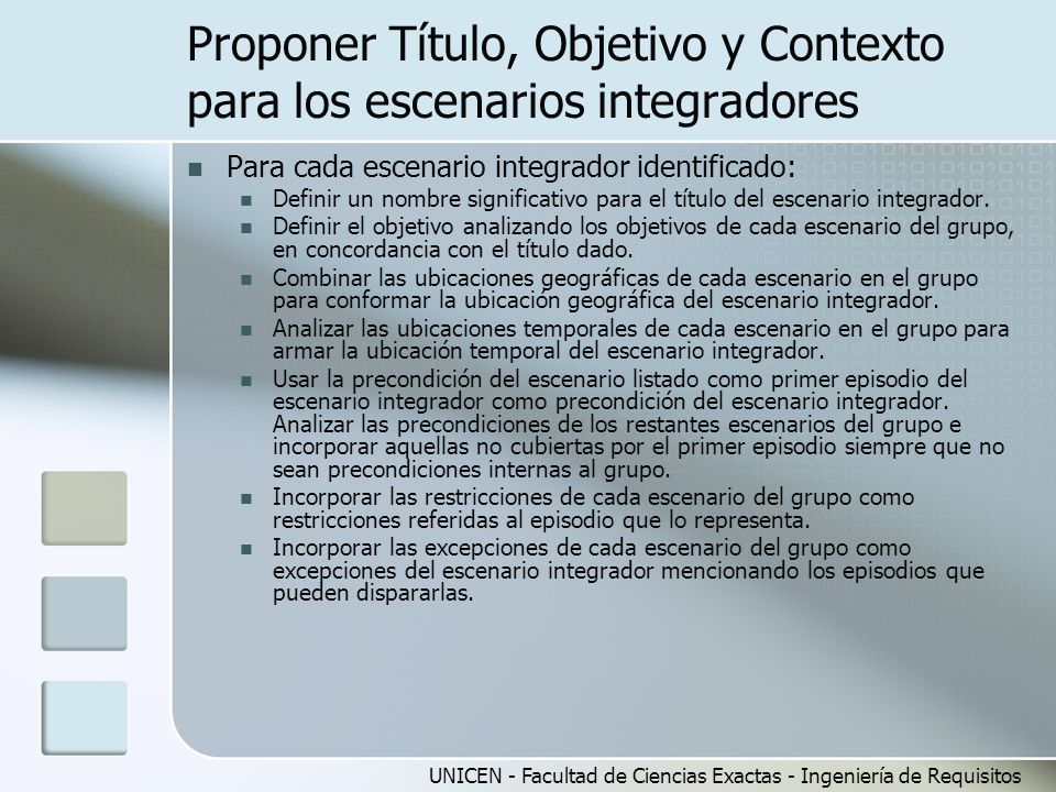 Proponer Título, Objetivo y Contexto para los escenarios integradores