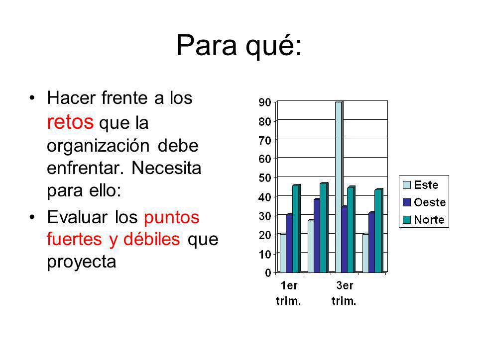 Para qué: Hacer frente a los retos que la organización debe enfrentar.