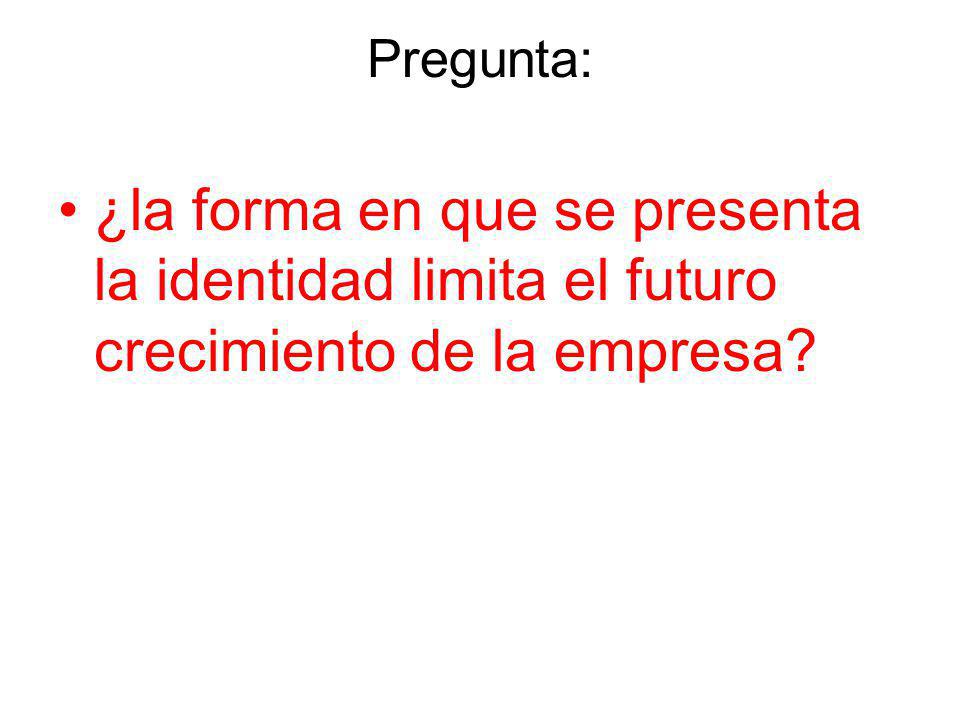 Pregunta: ¿la forma en que se presenta la identidad limita el futuro crecimiento de la empresa