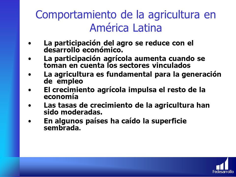 Comportamiento de la agricultura en América Latina