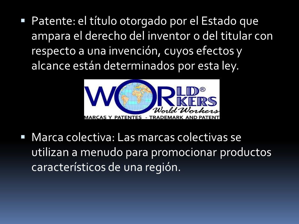 Patente: el título otorgado por el Estado que ampara el derecho del inventor o del titular con respecto a una invención, cuyos efectos y alcance están determinados por esta ley.