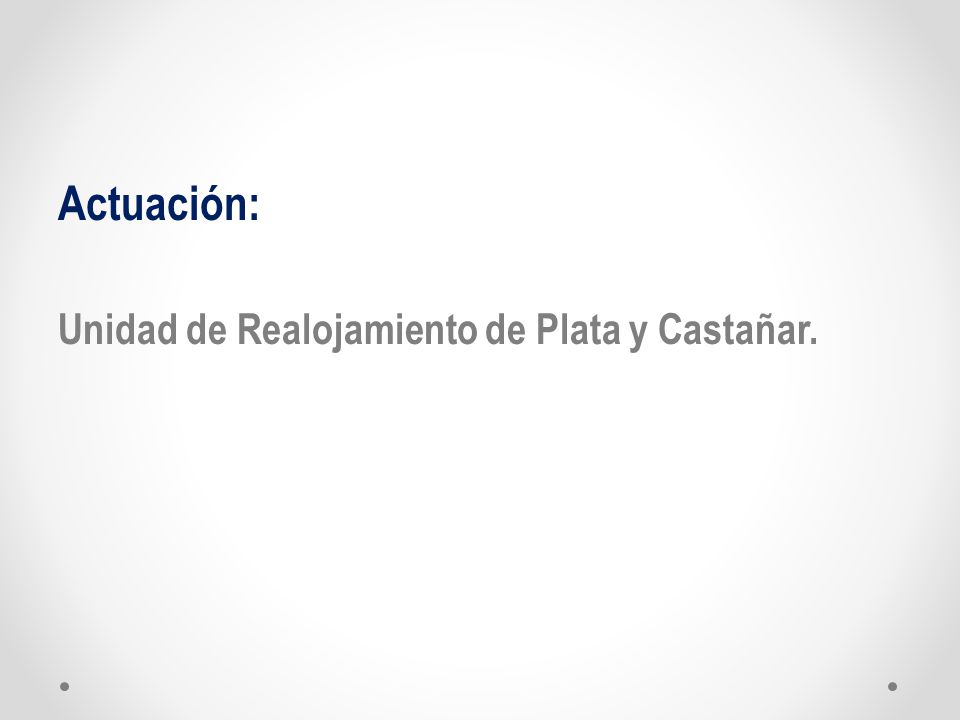 Actuación: Unidad de Realojamiento de Plata y Castañar.