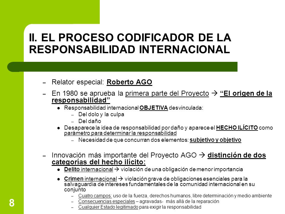 II. EL PROCESO CODIFICADOR DE LA RESPONSABILIDAD INTERNACIONAL