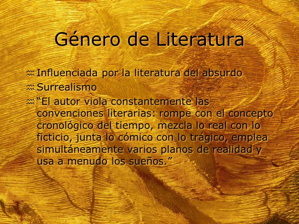 Género de Literatura Influenciada por la literatura del absurdo