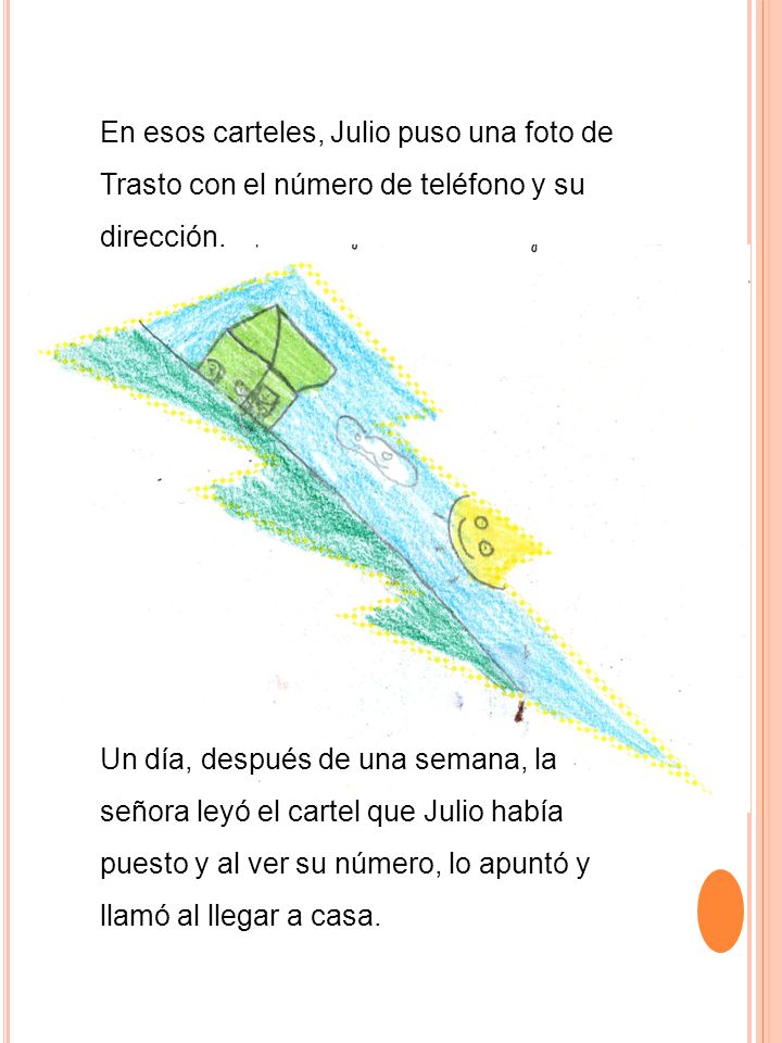 En esos carteles, Julio puso una foto de Trasto con el número de teléfono y su dirección.