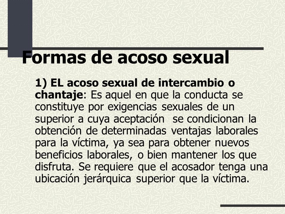 Formas de acoso sexual