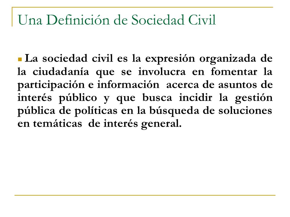 Una Definición de Sociedad Civil