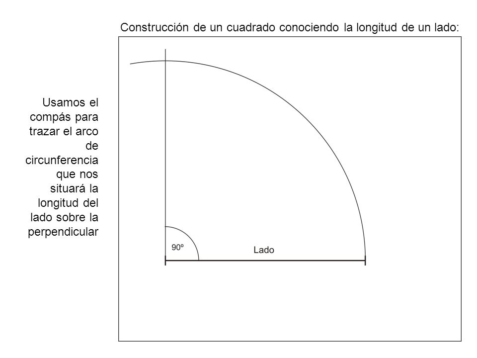 Construcción de un cuadrado conociendo la longitud de un lado: