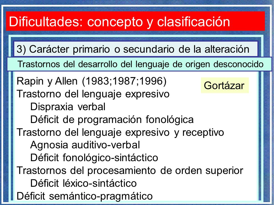 Trastornos del desarrollo del lenguaje de origen desconocido