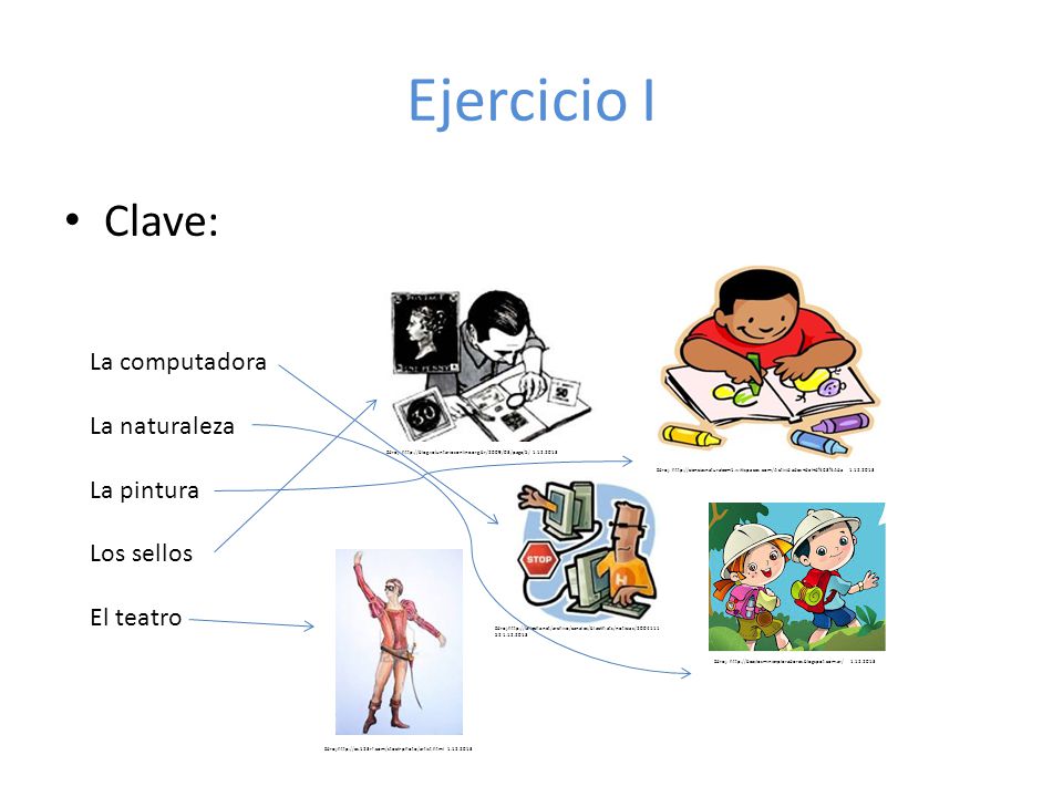Ejercicio I Clave: La computadora La naturaleza La pintura Los sellos