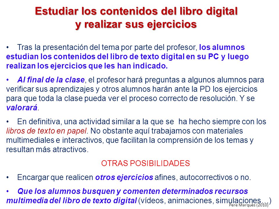 Estudiar los contenidos del libro digital y realizar sus ejercicios