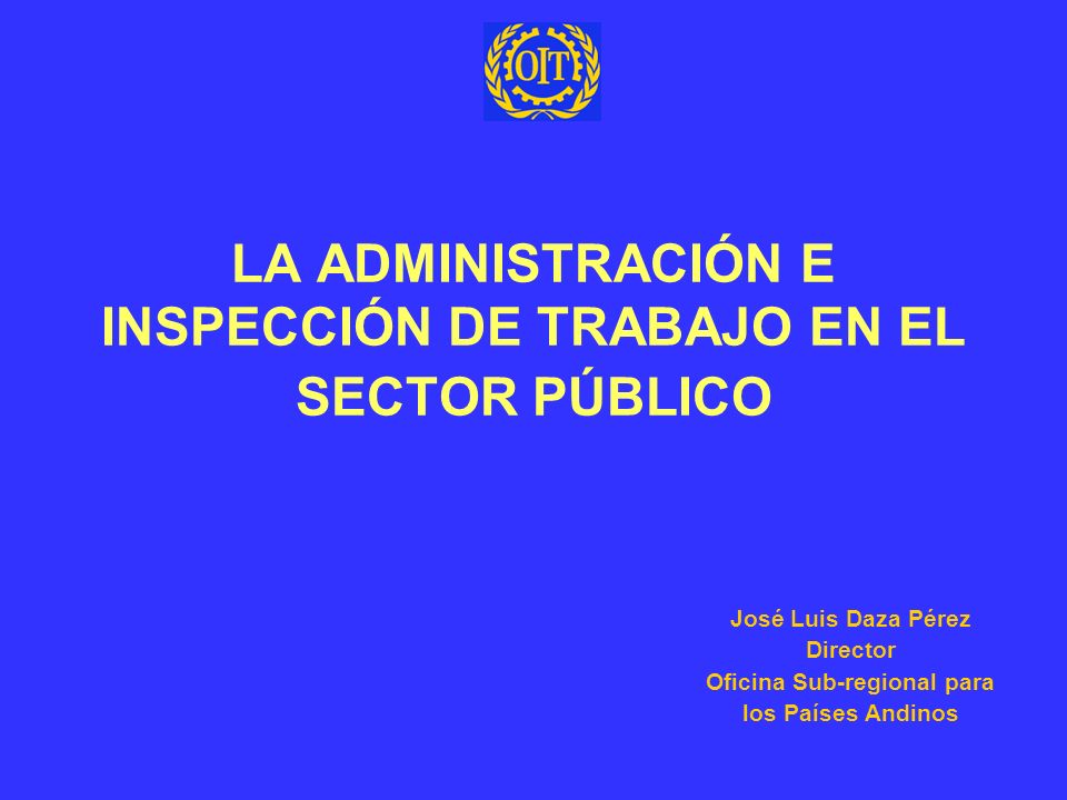 LA ADMINISTRACIÓN E INSPECCIÓN DE TRABAJO EN EL SECTOR PÚBLICO