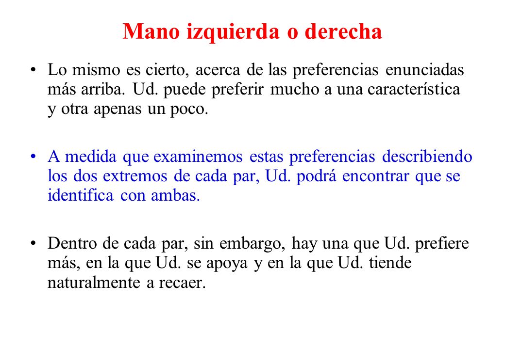Mano izquierda o derecha