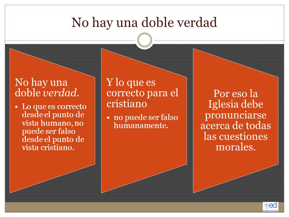 No hay una doble verdad No hay una doble verdad.