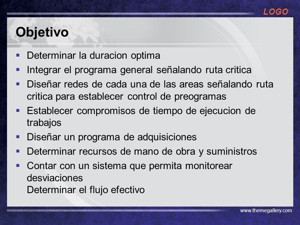 Objetivo Determinar la duracion optima
