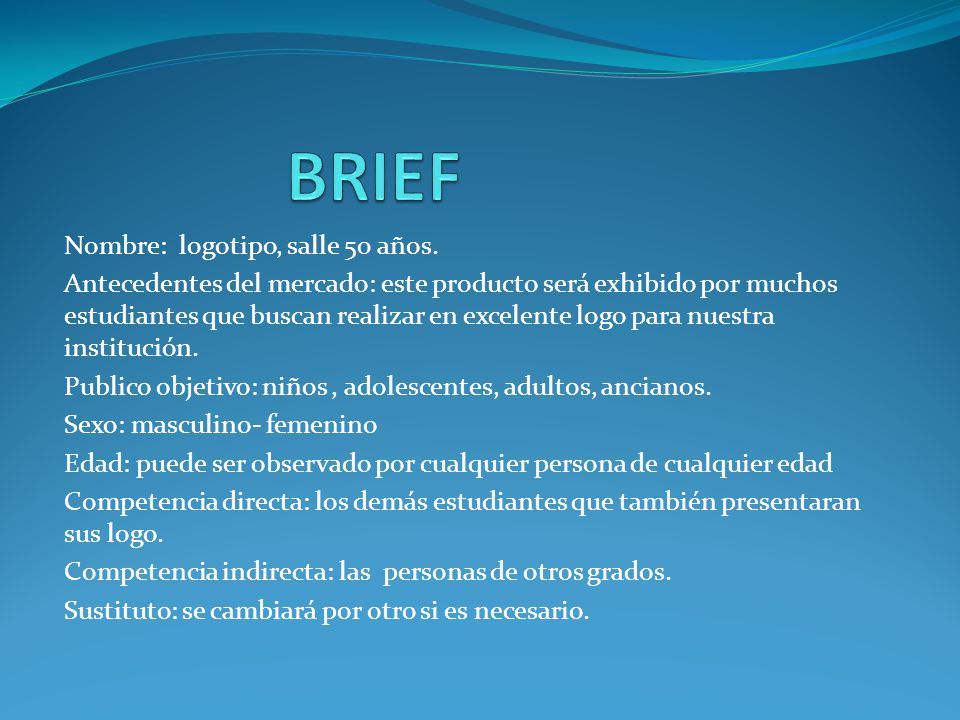 BRIEF Nombre: logotipo, salle 50 años.