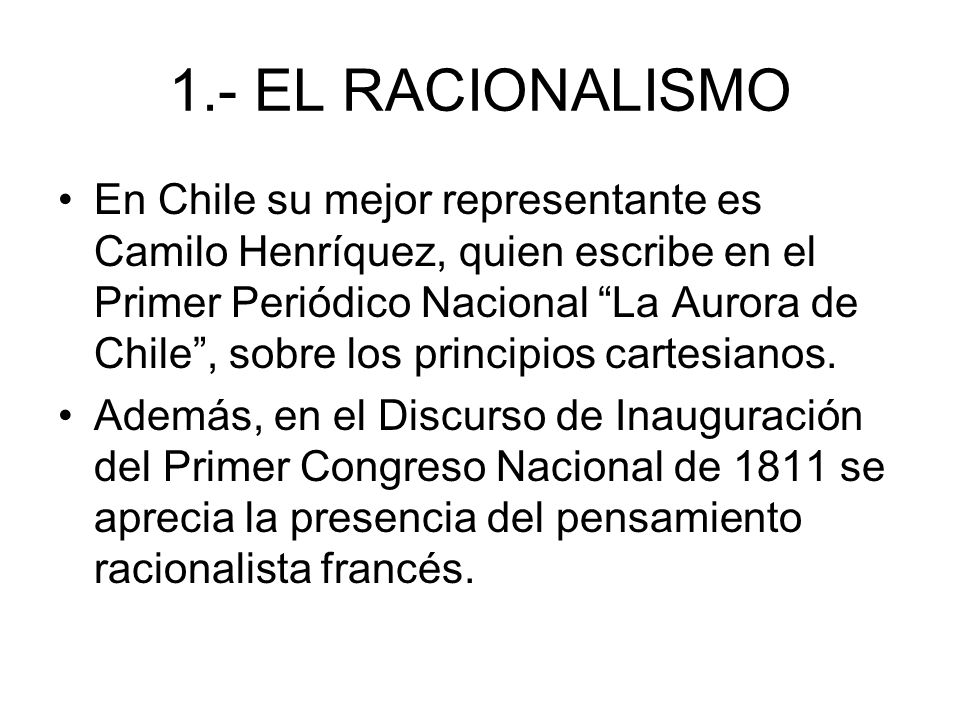 1.- EL RACIONALISMO