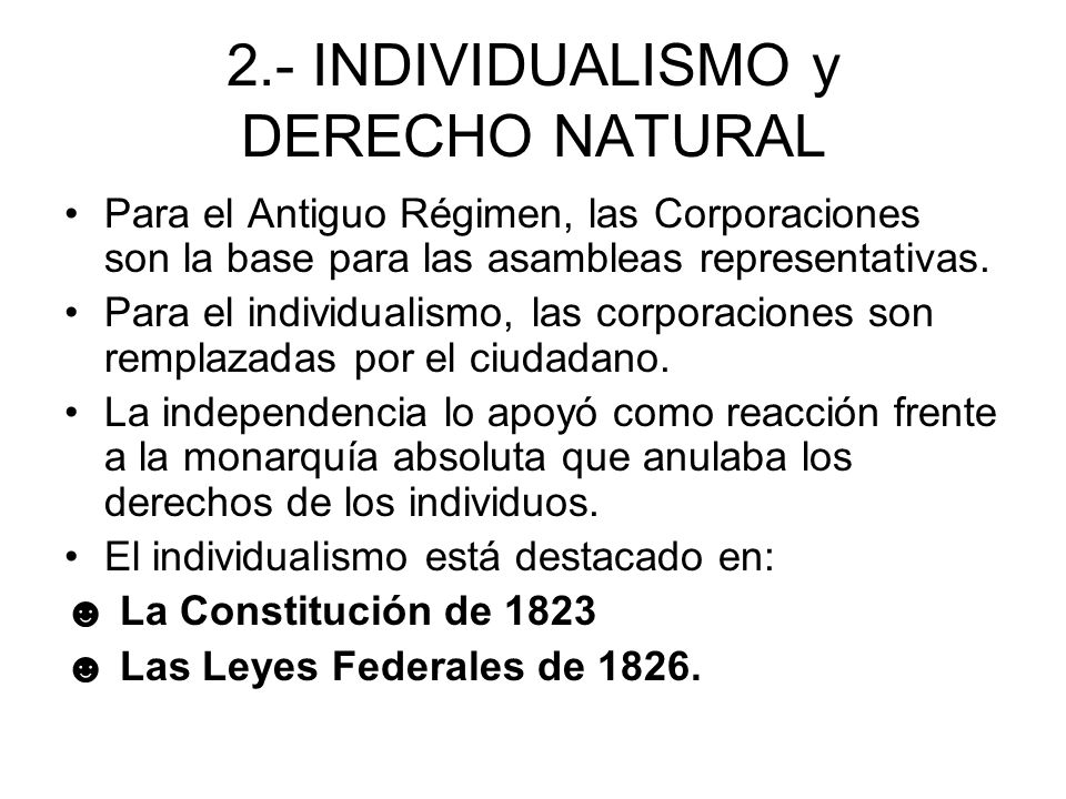 2.- INDIVIDUALISMO y DERECHO NATURAL