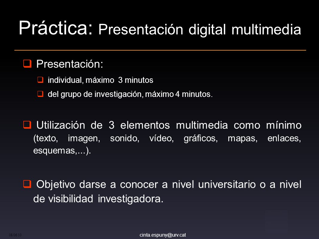 Práctica: Presentación digital multimedia