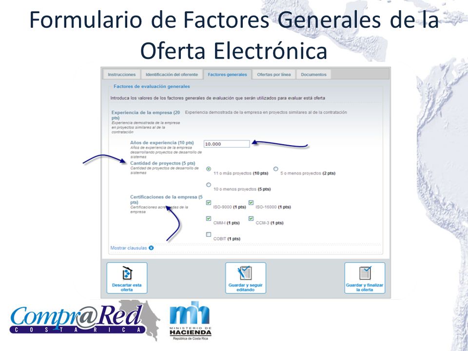 Formulario de Factores Generales de la Oferta Electrónica