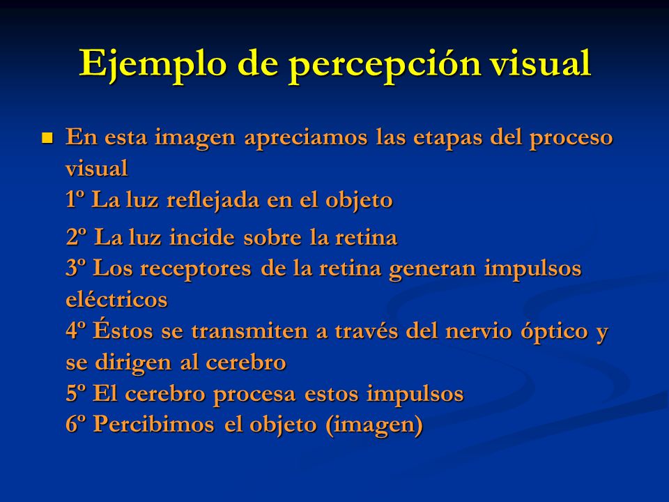 Ejemplo de percepción visual