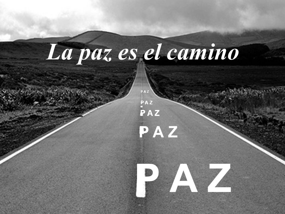 La paz es el camino P A Z P A Z P A Z P A Z P A Z