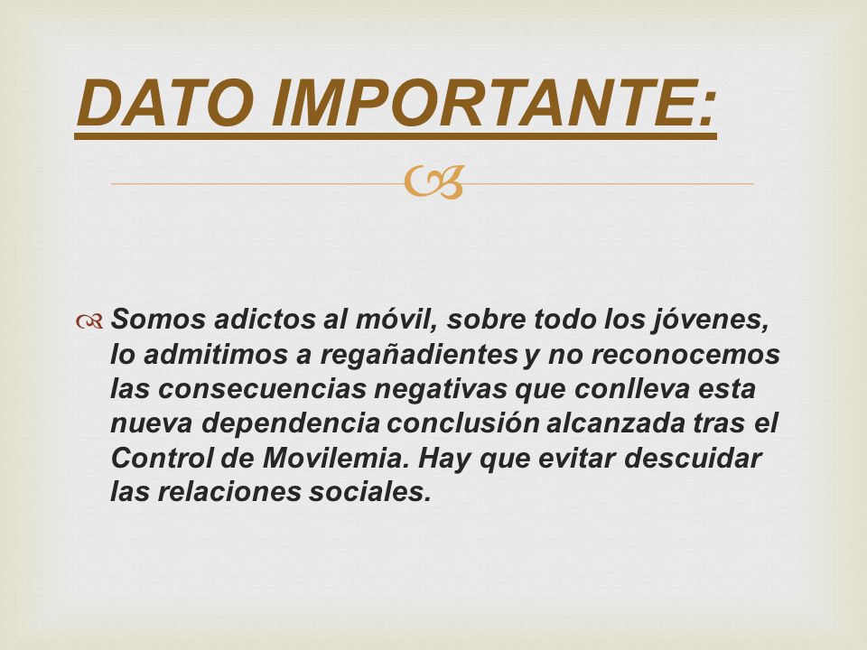 DATO IMPORTANTE: