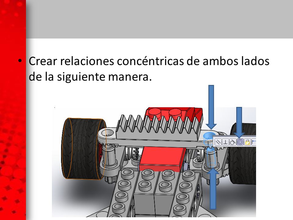 Crear relaciones concéntricas de ambos lados de la siguiente manera.