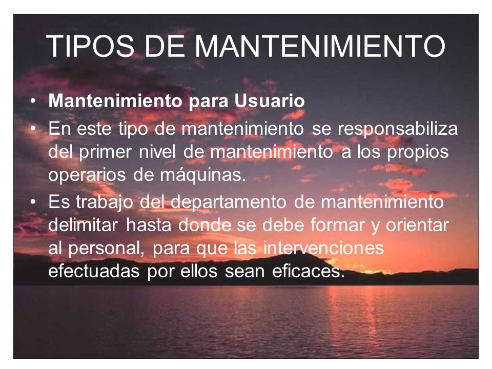 TIPOS DE MANTENIMIENTO