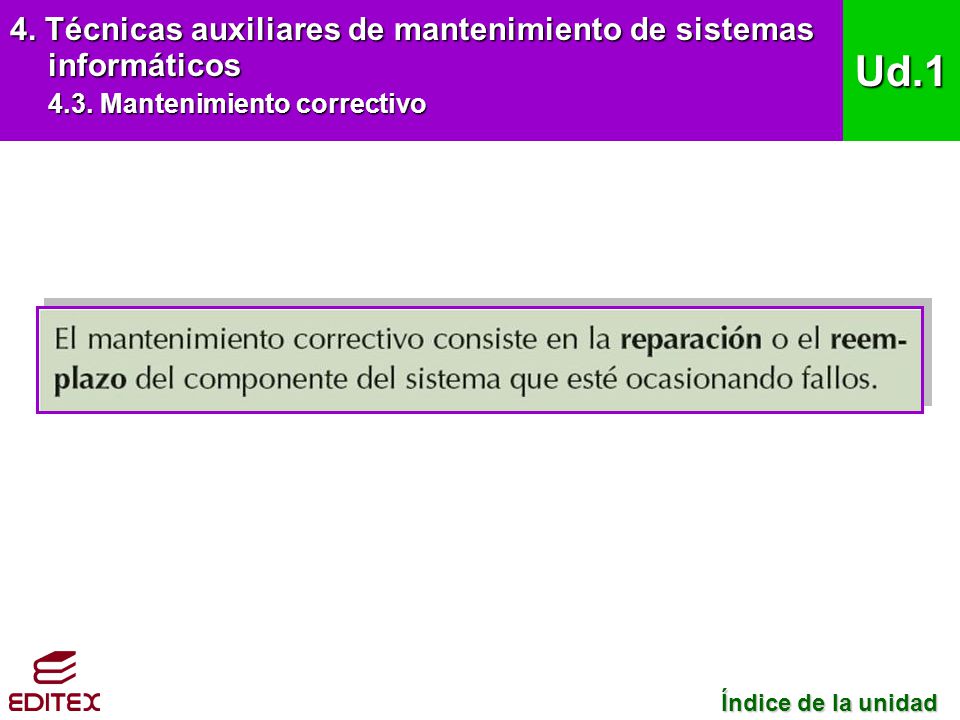 Ud.1 4. Técnicas auxiliares de mantenimiento de sistemas informáticos