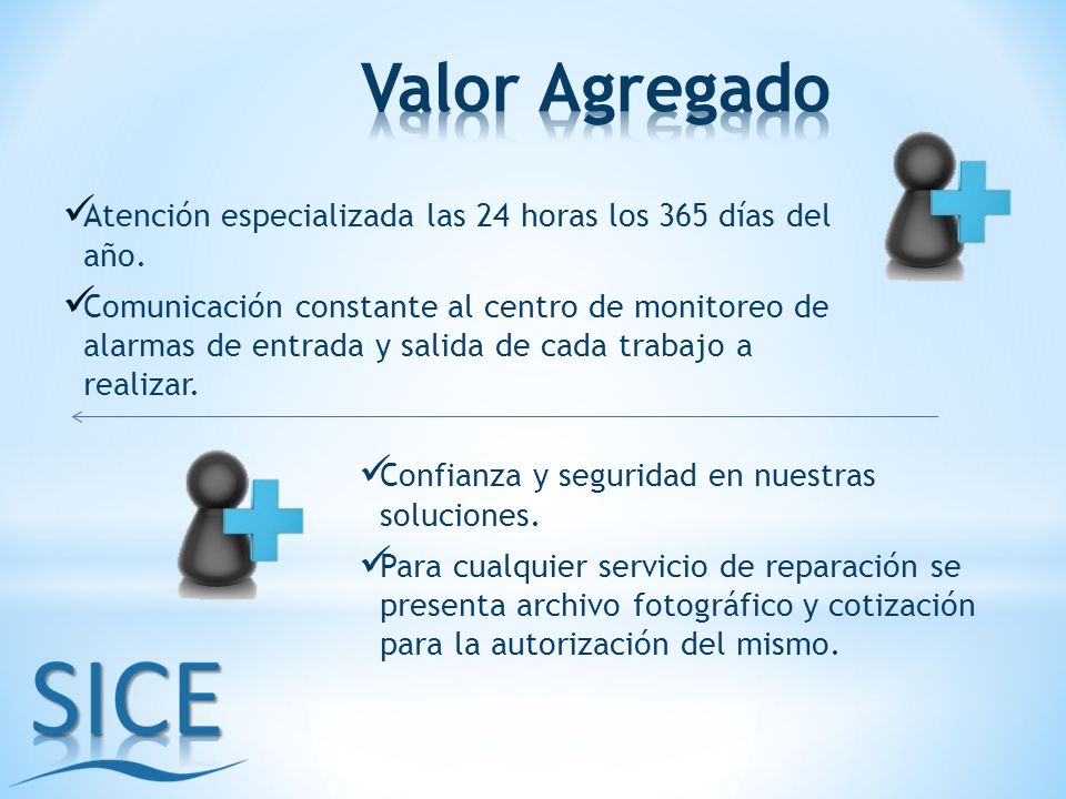 Valor Agregado Atención especializada las 24 horas los 365 días del año.