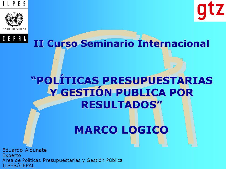 II Curso Seminario Internacional POLÍTICAS PRESUPUESTARIAS Y GESTIÓN PUBLICA POR RESULTADOS MARCO LOGICO