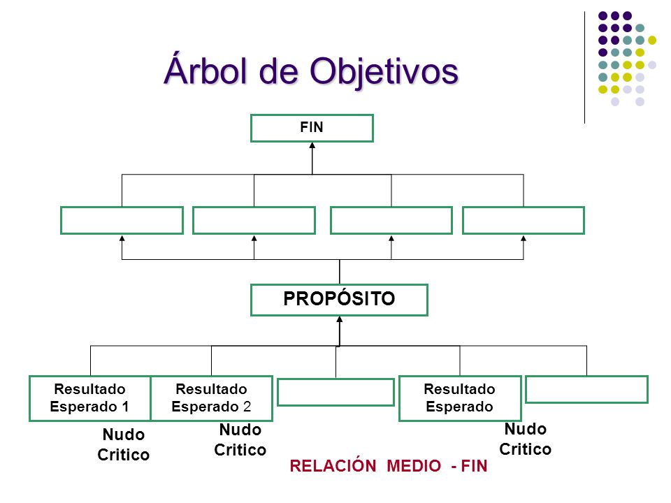 Árbol de Objetivos PROPÓSITO Nudo Critico Nudo Critico Nudo Critico
