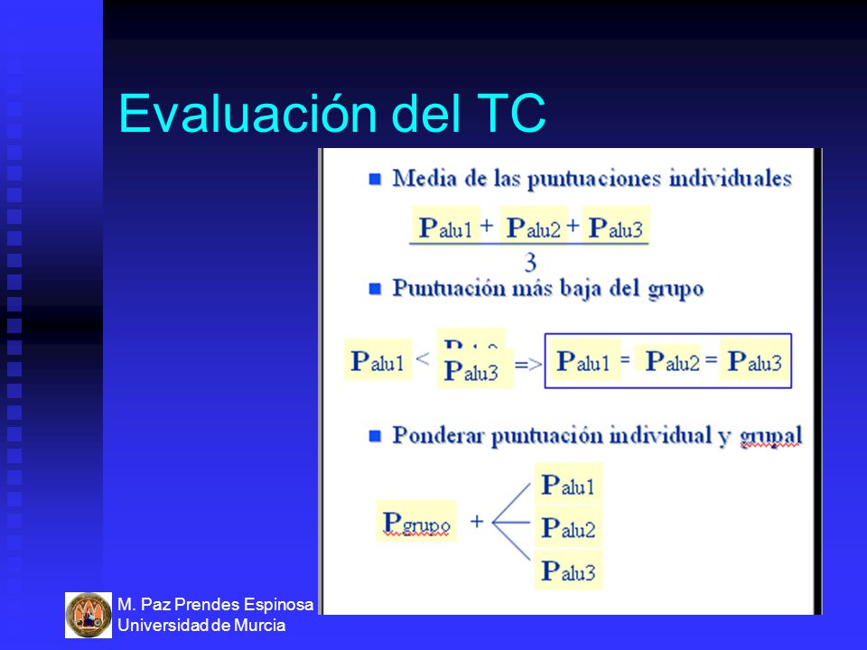 Evaluación del TC M. Paz Prendes Espinosa Universidad de Murcia