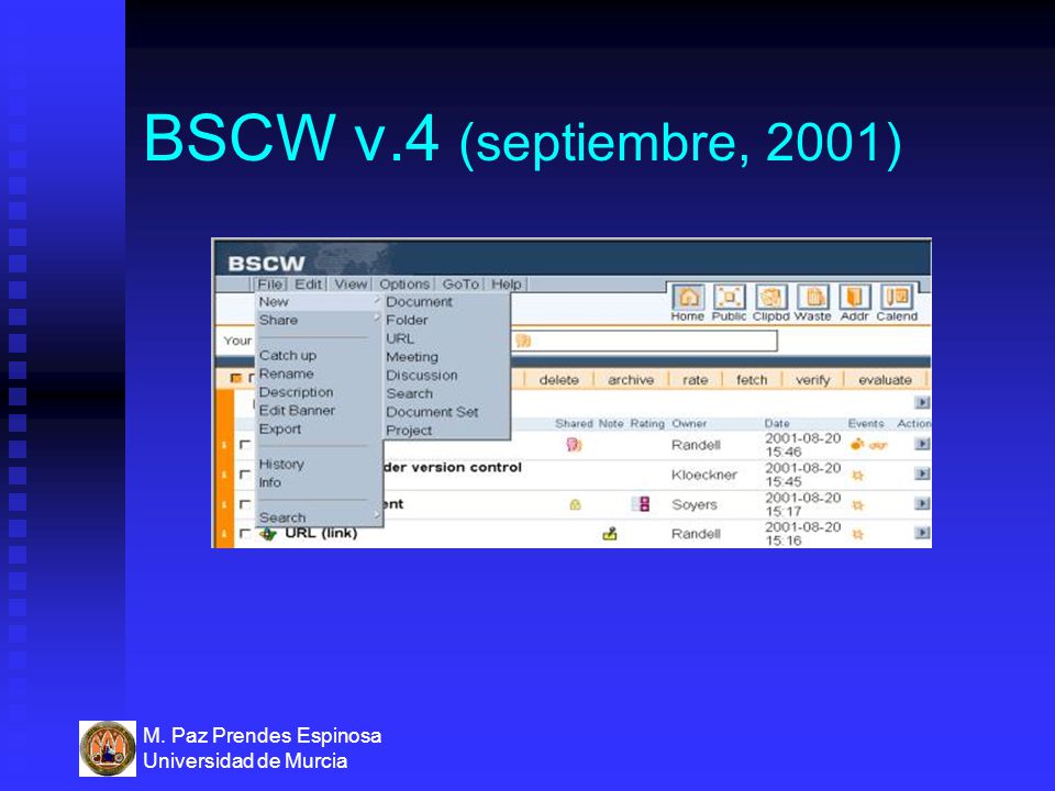 BSCW v.4 (septiembre, 2001) M. Paz Prendes Espinosa