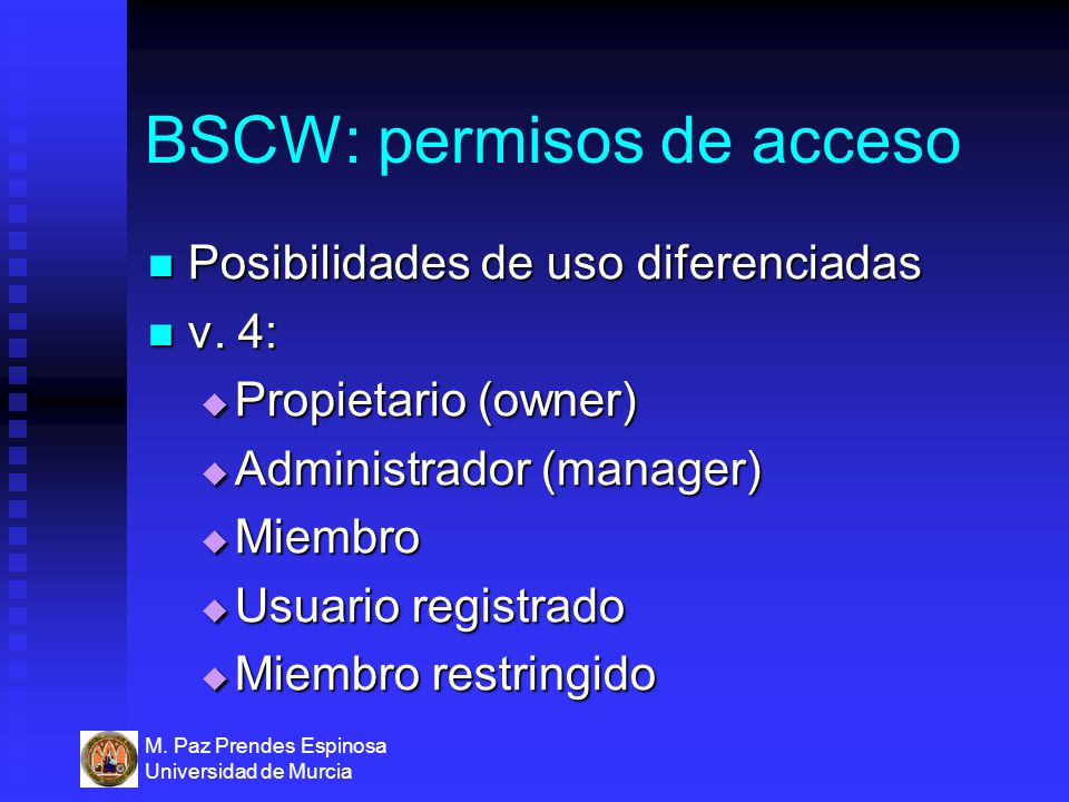 BSCW: permisos de acceso