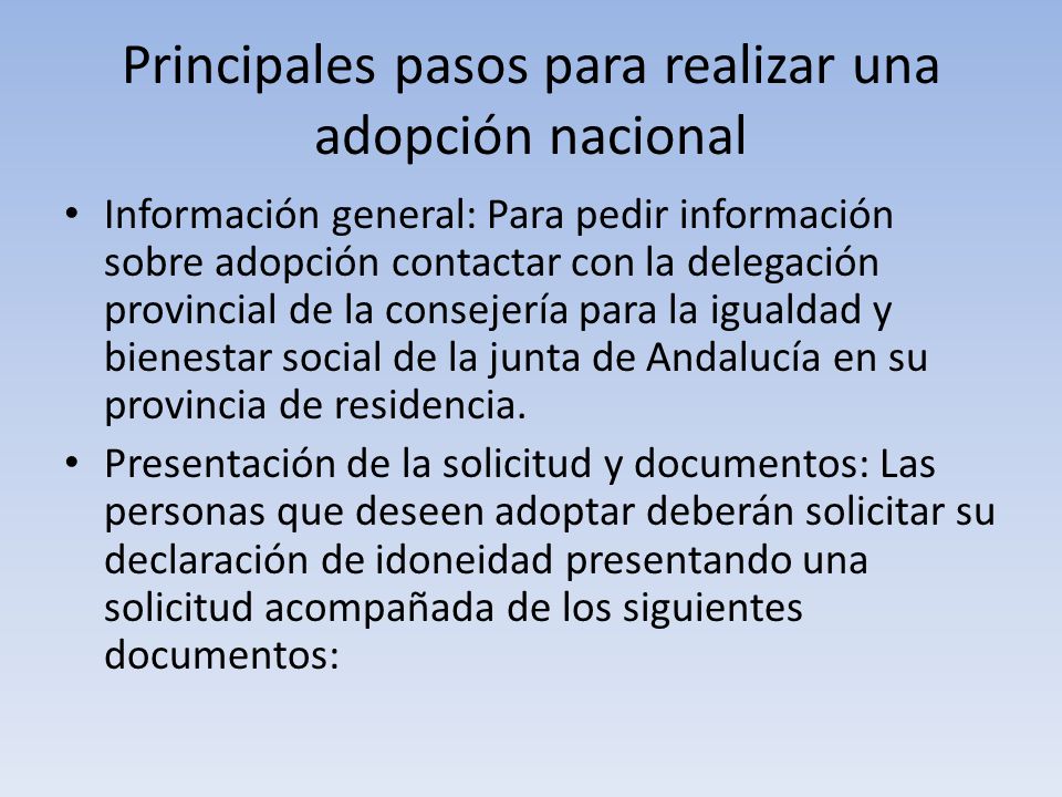 Principales pasos para realizar una adopción nacional