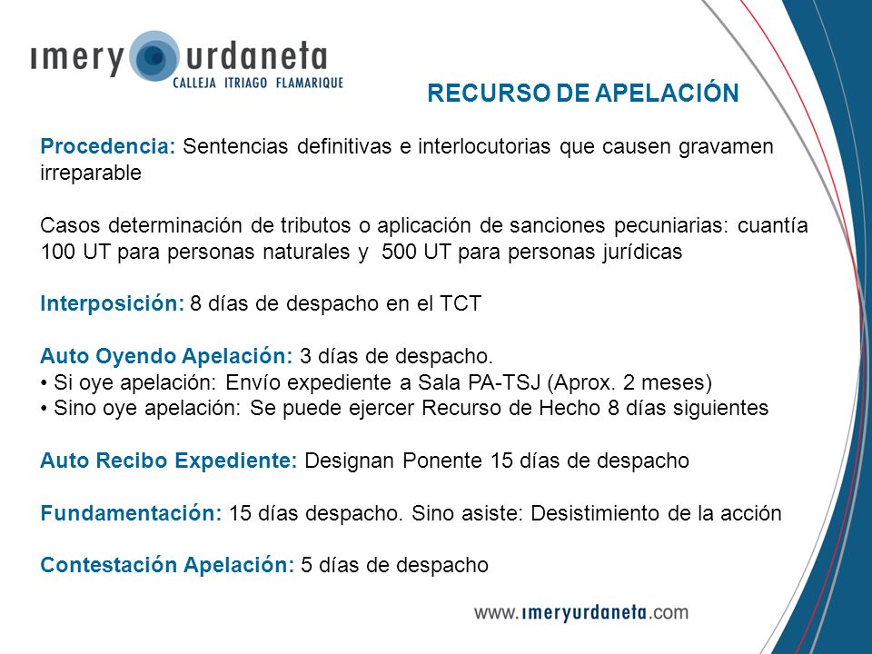 RECURSO DE APELACIÓN Procedencia: Sentencias definitivas e interlocutorias que causen gravamen irreparable.
