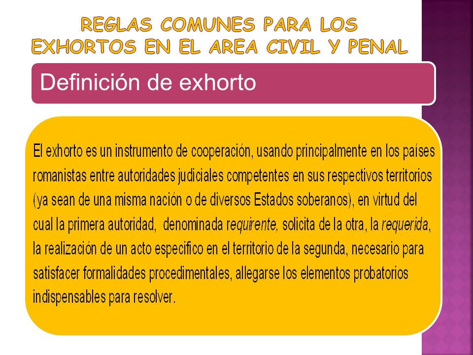reglas comunes para los exhortos en el area civil y penal