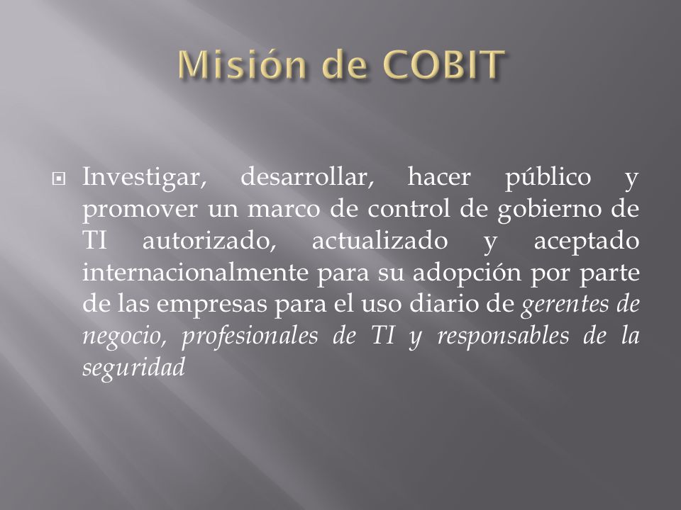 Misión de COBIT