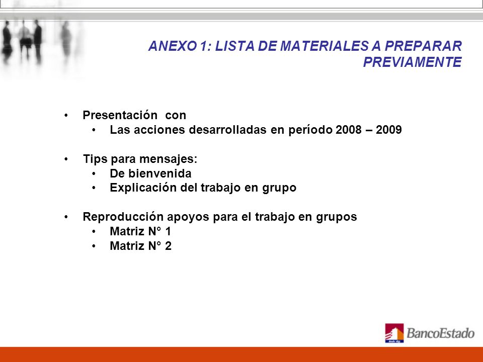 ANEXO 1: LISTA DE MATERIALES A PREPARAR PREVIAMENTE