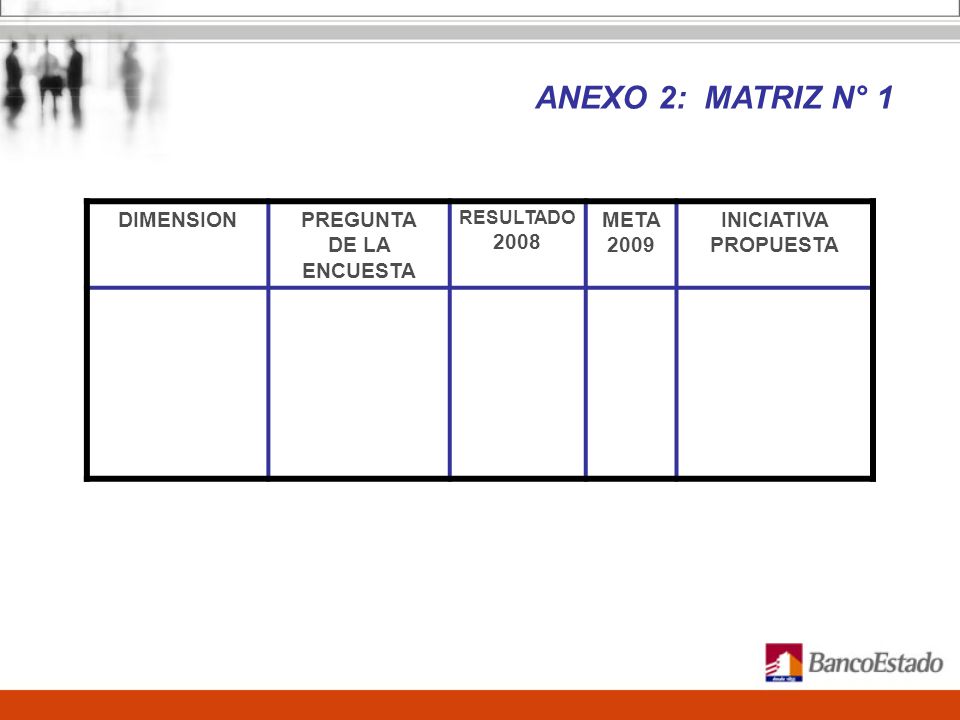 ANEXO 2: MATRIZ N° 1 DIMENSION PREGUNTA DE LA ENCUESTA 2008 META 2009