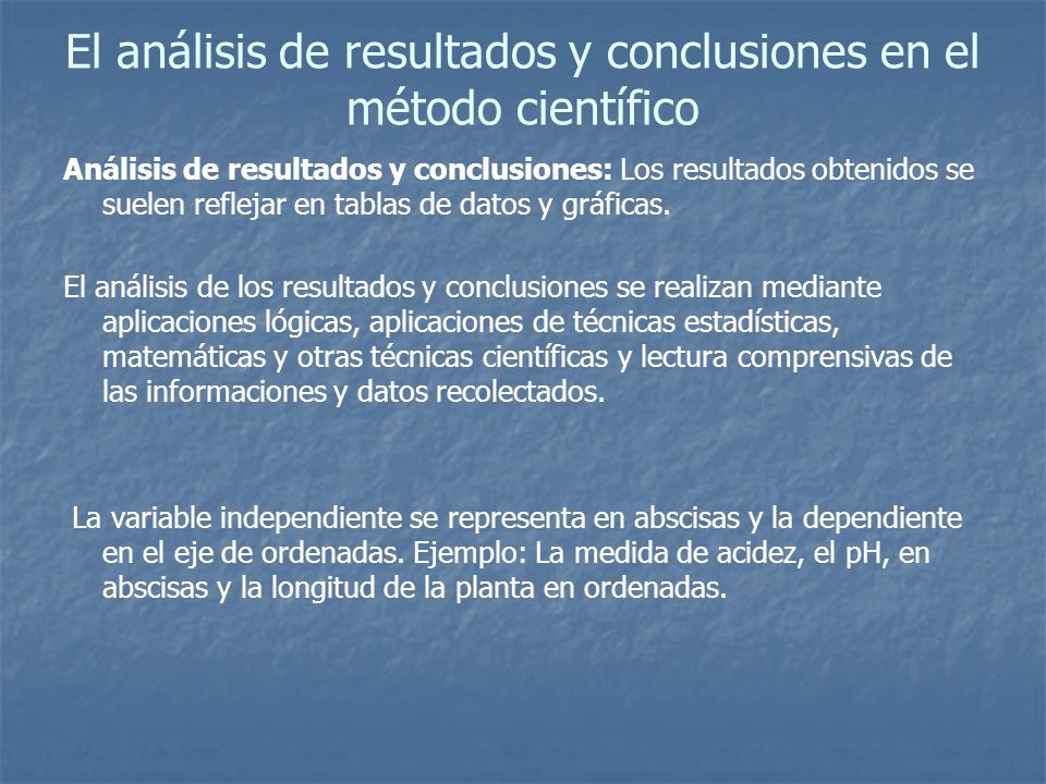 El análisis de resultados y conclusiones en el método científico