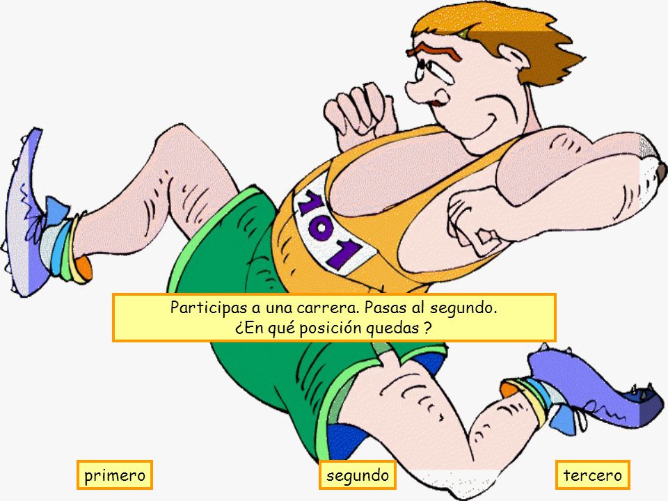 Participas a una carrera. Pasas al segundo. ¿En qué posición quedas