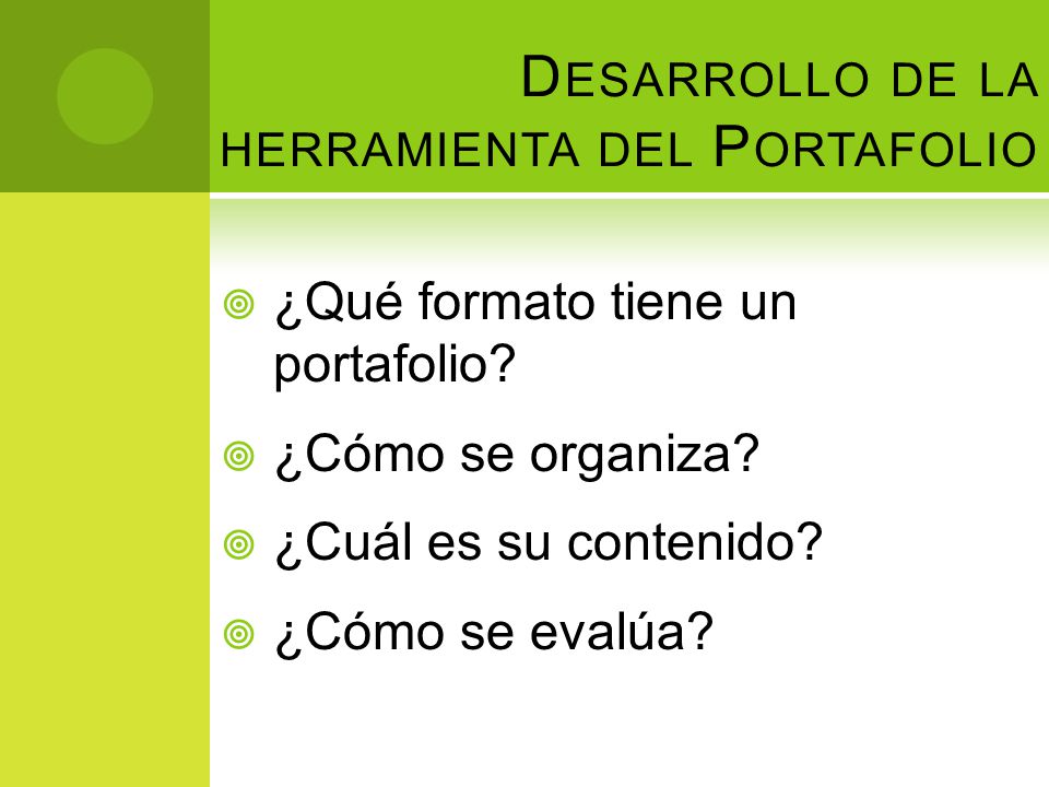Desarrollo de la herramienta del Portafolio
