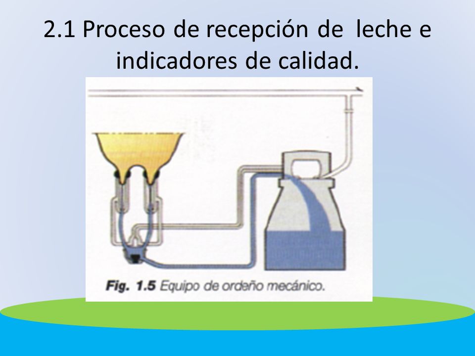 2.1 Proceso de recepción de leche e indicadores de calidad.