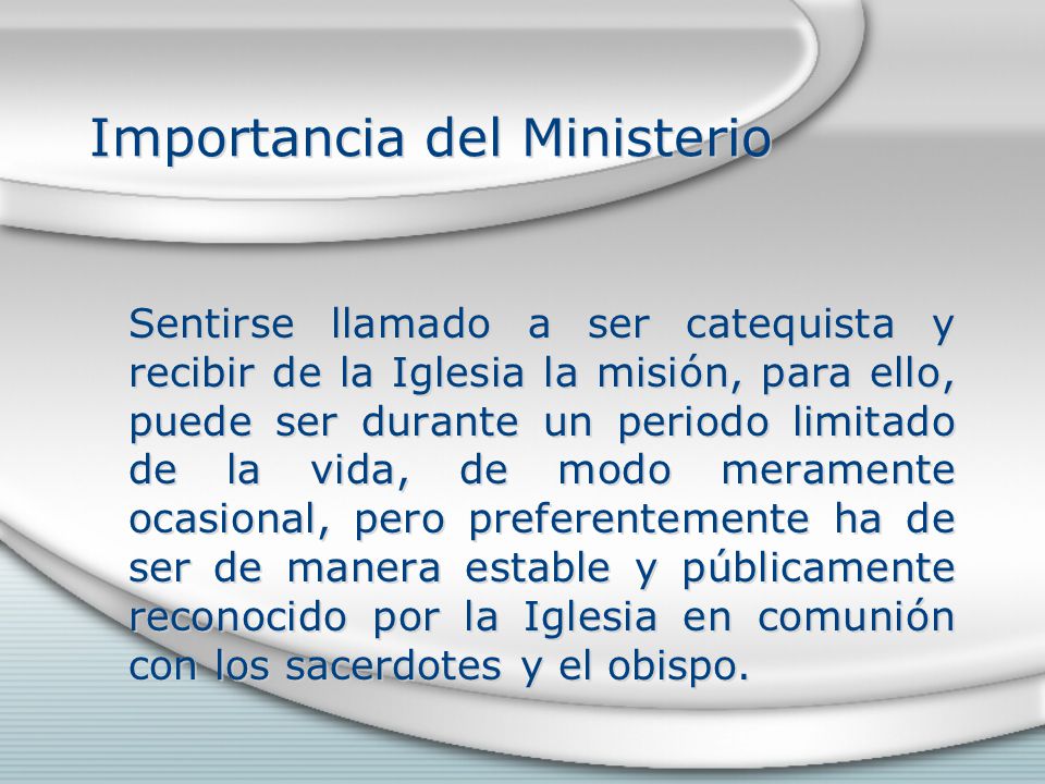 Importancia del Ministerio