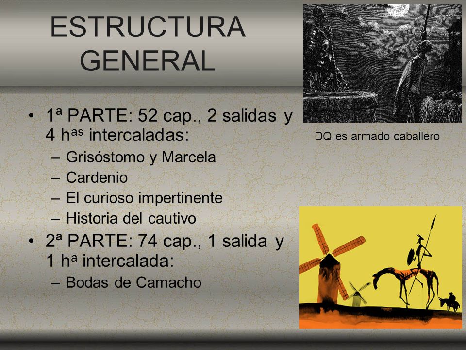 ESTRUCTURA GENERAL 1ª PARTE: 52 cap., 2 salidas y 4 has intercaladas: