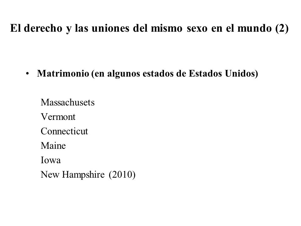 El derecho y las uniones del mismo sexo en el mundo (2)